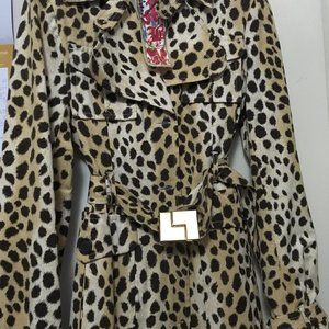L.A.M.B. Leopard-print Trenchcoat sz 12-NWT